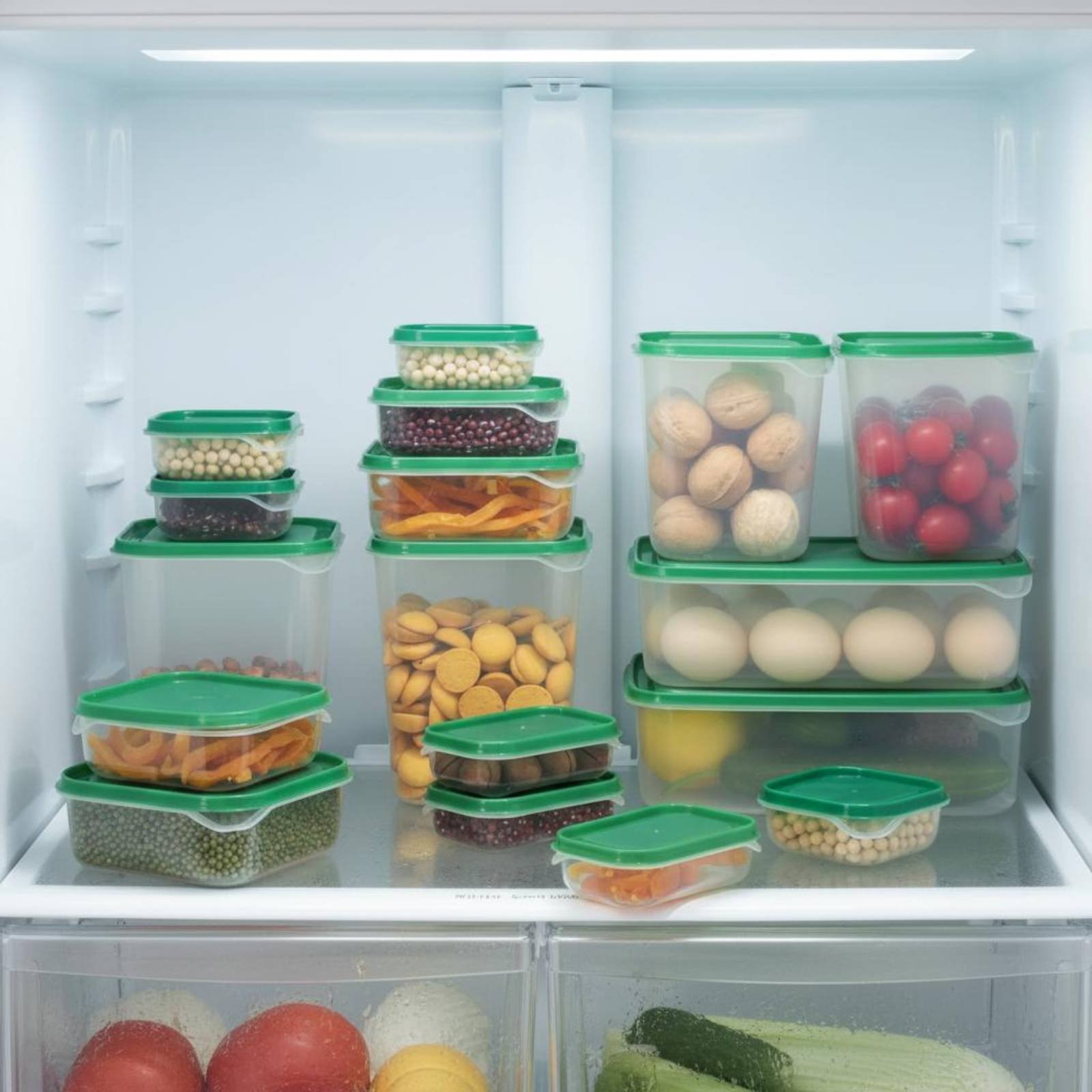 Food Storage Refrigerator - Juego de 17 Recipientes para Refrigerador,