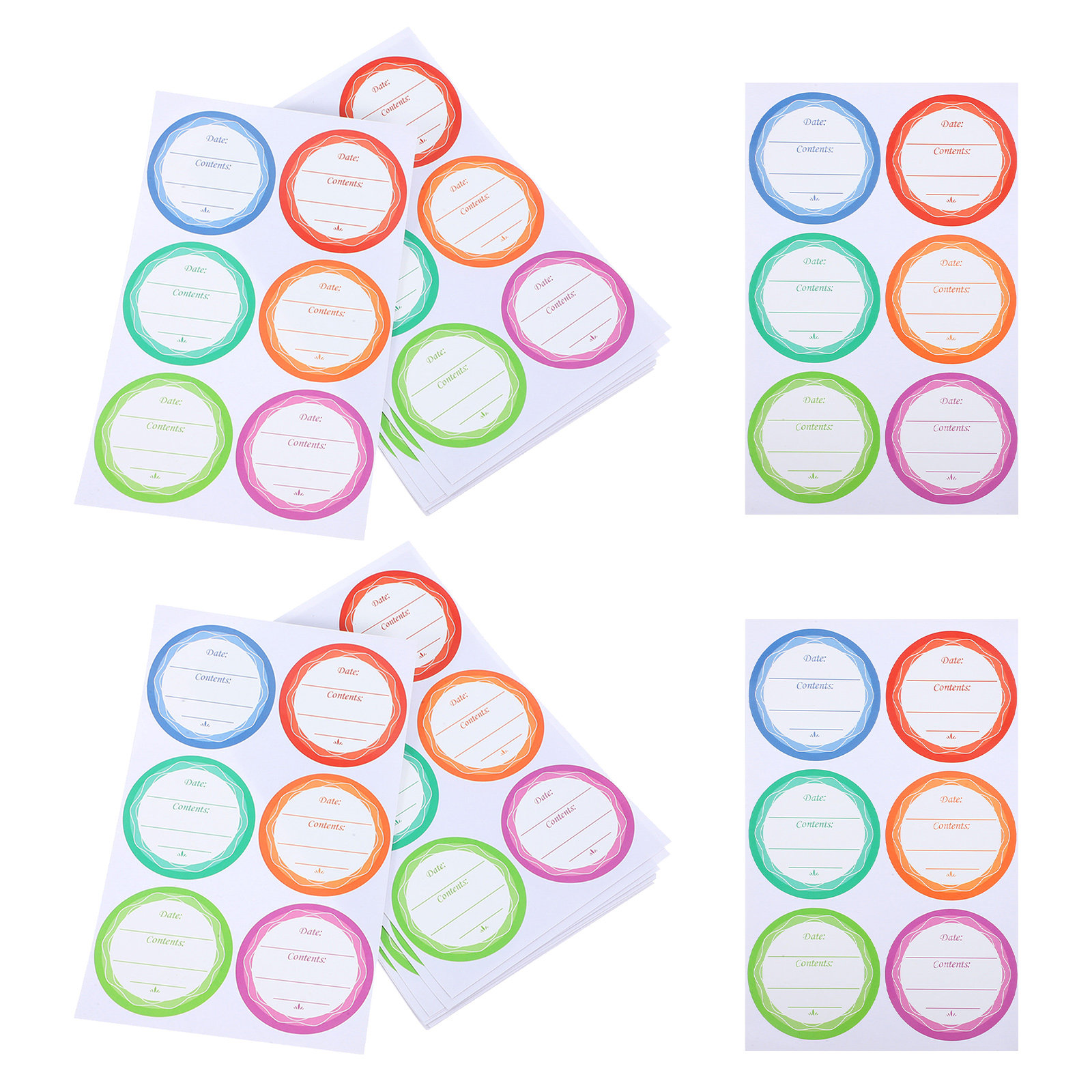 Food Storage And - 180 Etiquetas Autoadhesivas Impermeables Multicolor para