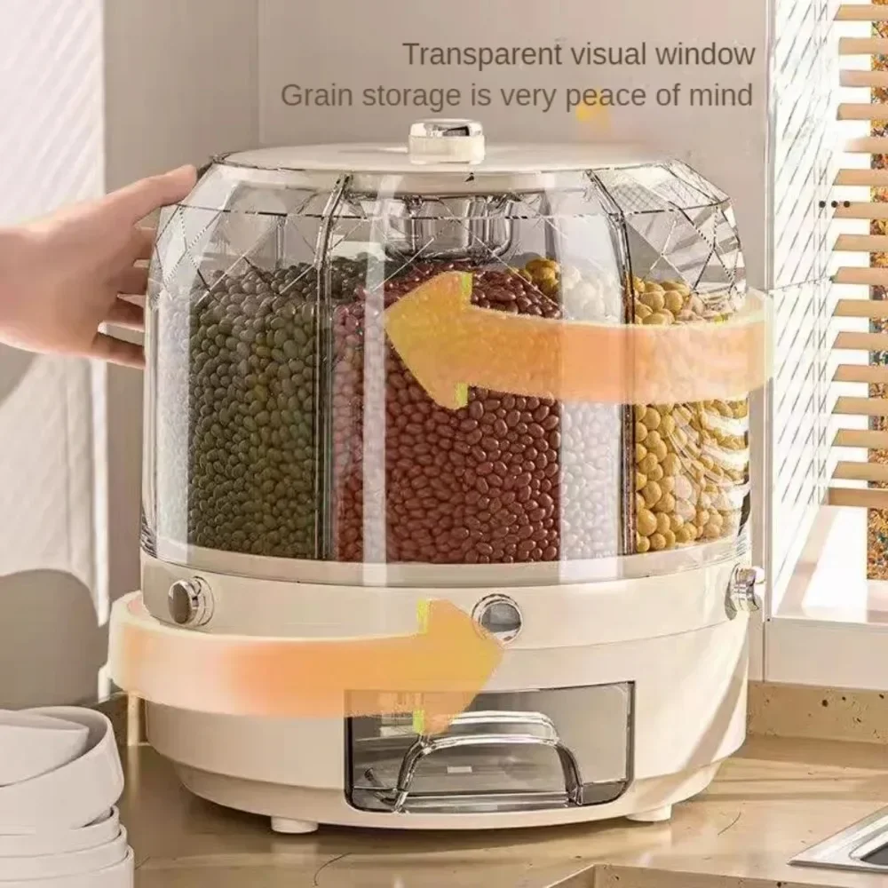 Food Storage No Plastic - Dispensador de Granos Giratorio de Grado