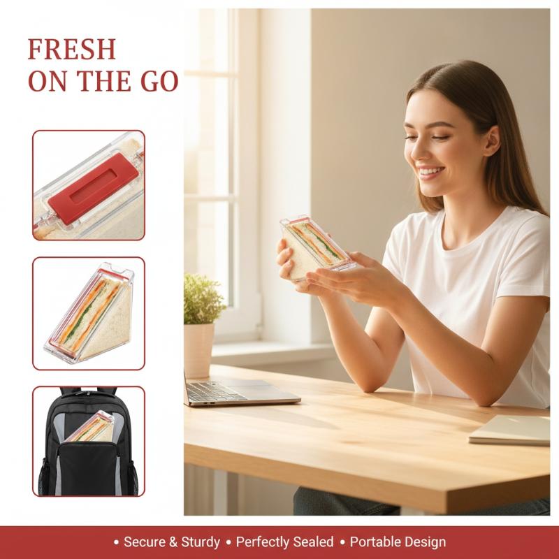 Porta Sándwiches Triangular Tr - Food Storage Non Toxic reseña y precio